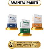 Newday Magnezyum Complex + Newvit D3K2 + Newday Vitamin C Complex 3lü ( Avantajlı Paket ) - Aromasız