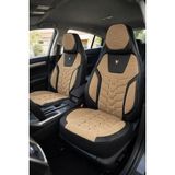 NewDeco Byd Han Araçlara Uyumlu Ön Arka Takım Oto Koltuk Kılıfı - Cellaura - Krem - Siyah