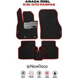 NewDeco Fıat Albea Makyajlı 178 2006-2012 Yeni Nesil Hücreli Eva Paspas Takımı Sk - Siyah - Kırmızı