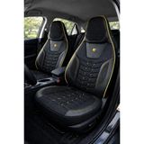 NewDeco Fiat Egea Cross Araçlara Uyumlu Ön Arka Takım Oto Koltuk Kılıfı - Cellaura - Siyah - Sarı