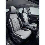 NewDeco Ford Focus 2005-2020 Uyumlu Premium Tay Tüyü Oto Koltuk Kılıfı Airbag Uyumlu 2+1 Fermuarlı Kolçak Uyumlu - Gri - Siyah