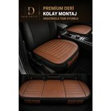 NewDeco Nissan Qashqai Araçlara Uyumlu Premium Deri 3 Parça Oto Koltuk Minderi Araca Uyumlu 4 Mevsim Kolay Montaj - Taba