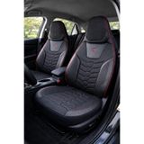 NewDeco Opel Corsa B Araçlara Uyumlu Ön Arka Takım Oto Koltuk Kılıfı - Cellaura SİYAH-KIRMIZI CELLO-099