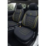 NewDeco Opel Corsa D Kasa/Hatchback 2013 Aracınıza Uyum Sağlayan Tam Takım Oto Koltuk Kılıfı - Tesla Model Sarı MK-TSL-FMR-310