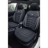 NewDeco Opel Corsa D Kasa/Hatchback 2014 Aracınıza Uyum Sağlayan Tam Takım Oto Koltuk Kılıfı - Tesla Model Beyaz MK-TSL-FMR-311