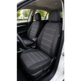 NewDeco Opel Corsa D Uyumlu Oto Koltuk Kılıfı Tam Set Airbag Uyumlu 4 Mevsim Cotfit Serisi - Siyah - Beyaz