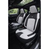NewDeco Opel Corsa E Araçlara Uyumlu Oto Koltuk Kılıfı Seti- Efesum Gri Gri - Siyah MNC-68