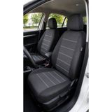 NewDeco Opel Corsa E Kasa Hatchback 2015-2019 Uyumlu Oto Koltuk Kılıfı Tam Set Airbag Uyumlu 4 Mevsim Cotfit Serisi Siyah / Beyaz cotfit-122