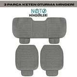 NewDeco Renault Broadway Araçlara Uyumlu 3 Parça Oto Koltuk Minderi - Keten Gri