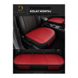 NewDeco Renault Broadway Araçlara Uyumlu Premium Deri 3 Parça Oto Koltuk Minderi Araca Uyumlu 4 Mevsim Kolay Montaj Kırmızı 3P-DERİ-83