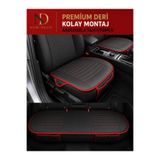 NewDeco Renault Broadway Araçlara Uyumlu Premium Deri 3 Parça Oto Koltuk Minderi Araca Uyumlu 4 Mevsim Kolay Montaj Kırmızı Biyeli 3P-DERİ-83