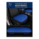 NewDeco Renault Broadway Araçlara Uyumlu Premium Deri 3 Parça Oto Koltuk Minderi Araca Uyumlu 4 Mevsim Kolay Montaj Mavi 3P-DERİ-83