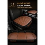 NewDeco Renault Broadway Araçlara Uyumlu Premium Deri 3 Parça Oto Koltuk Minderi Araca Uyumlu 4 Mevsim Kolay Montaj Taba 3P-DERİ-83