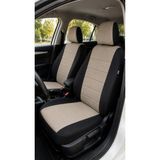 NewDeco Renault Broadway Uyumlu Oto Koltuk Kılıfı Tam Set Airbag Uyumlu 4 Mevsim Cotfit Serisi - Bej - Siyah