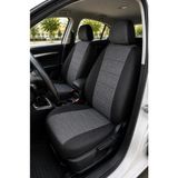 NewDeco Renault Broadway Uyumlu Oto Koltuk Kılıfı Tam Set Airbag Uyumlu 4 Mevsim Cotfit Serisi - Füme - Siyah