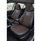 NewDeco Renault Clio 4 Araçlara Uyumlu Ön Arka Takım Oto Koltuk Kılıfı - Cellaura - Kahverengi