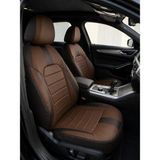 NewDeco Renault Clio Symbol 2012–2016 Uyumlu Premium Full Deri Oto Koltuk Kılıfı – Airbag Uyumlu, Ortopedik, 4 Mevsim - Kahverengi