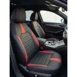 NewDeco Renault Clio Symbol 2012–2016 Uyumlu Premium Full Deri Oto Koltuk Kılıfı – Airbag Uyumlu, Ortopedik, 4 Mevsim - Kırmızı
