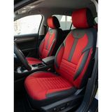 NewDeco Renault Fluence 2009–2016 ARACINIZA Uyumlu Arkalı Önlü Takım Tay Tüyü Deri Oto Kılıfı - Balat Serisi - Kırmızı