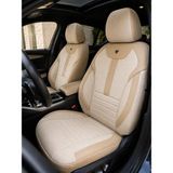 NewDeco Renault Fluence 2009–2016 ARACINIZA Uyumlu Arkalı Önlü Takım Tay Tüyü Deri Oto Kılıfı - Balat Serisi - Krem