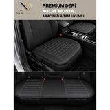 NewDeco Renault Megane Araçlara Uyumlu Premium Deri 3 Parça Oto Koltuk Minderi Araca Uyumlu 4 Mevsim Kolay Montaj - Siyah - Beyaz