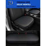 NewDeco Renault Megane Araçlara Uyumlu Premium Deri 3 Parça Oto Koltuk Minderi Araca Uyumlu 4 Mevsim Kolay Montaj - Siyah - Mavi