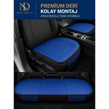 NewDeco Toyota Corolla Cross Araçlara Uyumlu Premium Deri 3 Parça Oto Koltuk Minderi Araca Uyumlu 4 Mevsim Kolay Montaj - Mavi