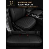 NewDeco Toyota Corolla Cross Araçlara Uyumlu Premium Deri 3 Parça Oto Koltuk Minderi Araca Uyumlu 4 Mevsim Kolay Montaj - Siyah
