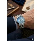 Newera Watch Analog Takvimli Erkek Kol Saati Özel Saat Kutulu - Gümüş - Mavi - Su Yeşili