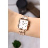 Newera Watch NWW00001 Metal Kordon Takvimli Kare Kadın Kol Saati