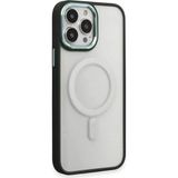Newface Apple Iphone 15 Pro Max Kılıf Room Magneticsafe Silikon - Köknar Yeşili - Siyah