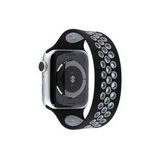 Newface Apple Watch 42 mm Siyah Gri Ayarlı Delikli Silikon Kordon
