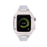Newface Apple Watch 45 mm Gümüş Metal Petek Kasalı Kordon