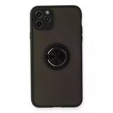 Newface iPhone 11 Pro Montreal Yüzüklü Silikon Kapak - Siyah Kılıf