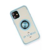 Newface iPhone 12 Mini Montreal Yüzüklü Silikon Kapak Buz Mavi Kılıf