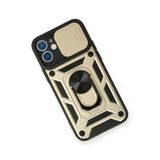 Newface iPhone 12 Mini Pars Lens Yüzüklü Silikon Gold Cep Telefonu Kılıfı