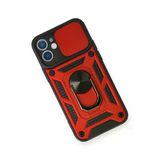 Newface iPhone 12 Pars Lens Yüzüklü Silikon Kırmızı Cep Telefonu Kılıfı