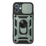 Newface iPhone 12 Pars Lens Yüzüklü Silikon - Yeşil Kılıf