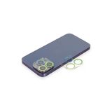 Newface iPhone 12 Pro Max Renkli Yeşil-Sarı Kamera Lens Koruma Cam