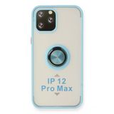Newface iPhone 12 Pro Montreal Yüzüklü Silikon Kapak Buz Mavi Kılıf