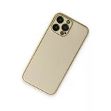 Newface iPhone 13 Pro Coco Deri Silikon Kapak Gold Cep Telefonu Kılıfı