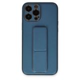 Newface iPhone 13 Pro Coco Deri Standlı Kapak Açık Mavi Cep Telefonu Kılıfı