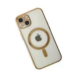 Newface iPhone 14 Plus Magneticsafe Lazer Silikon Gold Kılıf