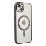 Newface iPhone 14 Plus Magneticsafe Lazer Silikon Siyah Kılıf
