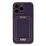 Newface iPhone 14 Pro Max Coco Elit Kapak Derin Mor Kılıf
