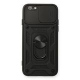 Newface iPhone 6 Pars Lens Yüzüklü Silikon Siyah Cep Telefonu Kılıfı