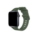 Newface KR408 Apple Watch 38 mm Koyu Yeşil Çizgili Silikon Kordon