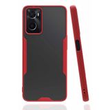 Newface Oppo İle Uyumlu A96 Kılıf Platin Silikon - Kırmızı
