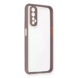 Newface Realme 7 Miami Şeffaf Silikon Açık Mor Cep Telefonu Kılıfı