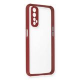 Newface Realme 7 Miami Şeffaf Silikon Fuşya Cep Telefonu Kılıfı